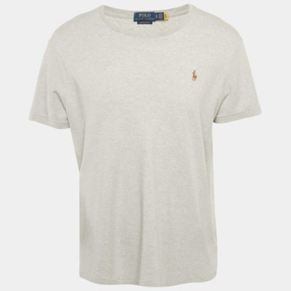 Polo Ralph Lauren Grey Melange Cotton Custom Slim Fit TShirt XXL